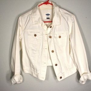 Old Navy Off White Denim Jacket Button Closures M